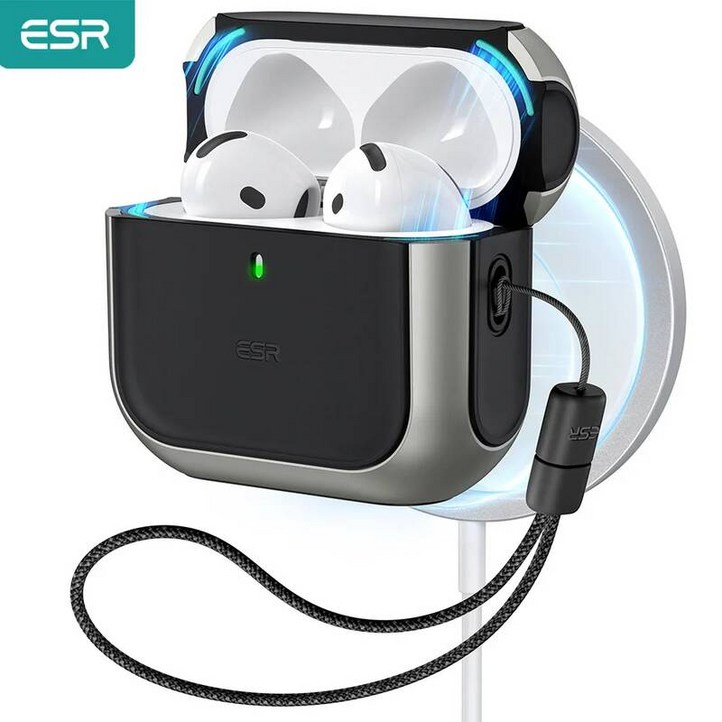 ESR 에어팟 4세대(2024)/프로 1/2/3세대(2025) MagSafe 드롭 방지 케이스 (33가지 옵션)