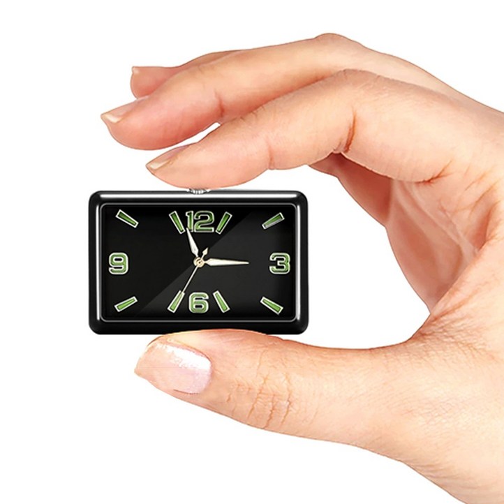 차량용 아날로그 시계 H136 스퀘어 자동차시계 악세사리 인테리어 클래식 감성, 블랙야광, 1개