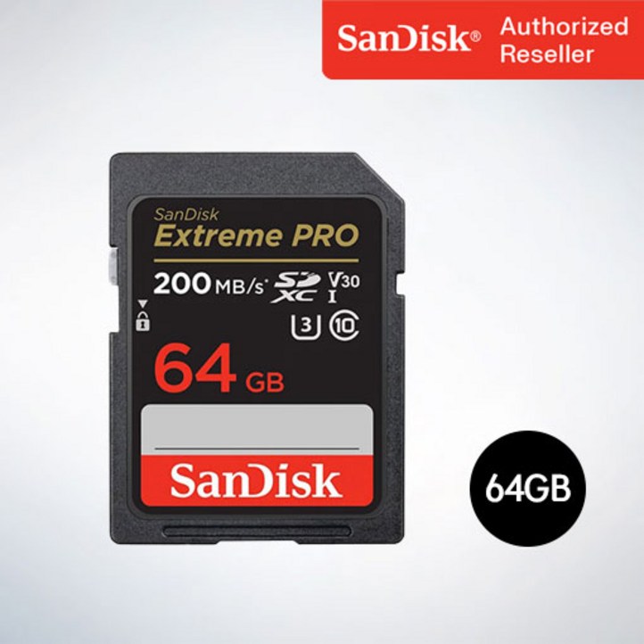 샌디스크 SD메모리카드 SDXC  Extreme Pro 익스트림 프로 UHS-I SDXXU 64GB - 투데이밈