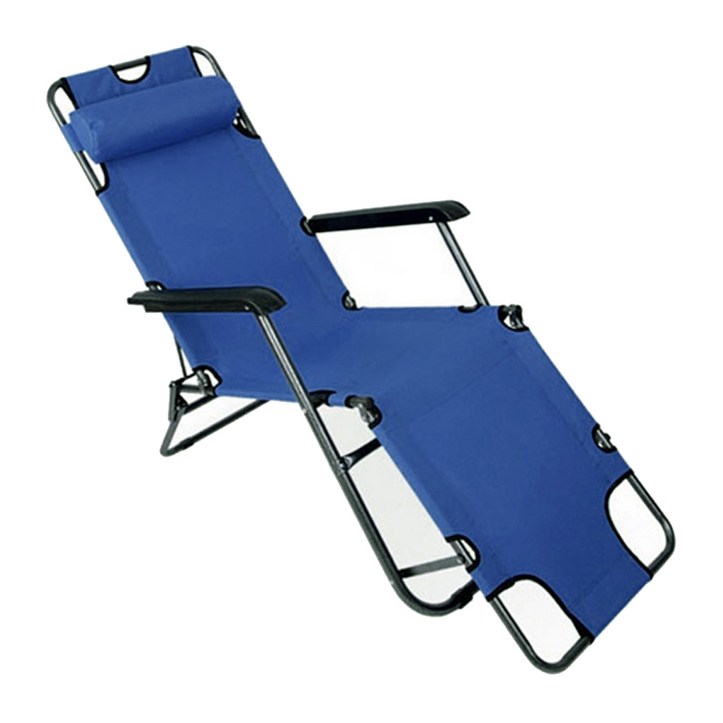 아웃팅 3단접이식 캠핑의자침대 특대형, 블루, 1개 189620007