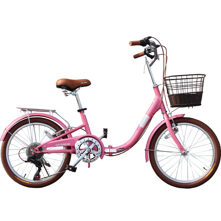 클릭 프라임 20 미니벨로 접이식 자전거, 핑크, 150cm