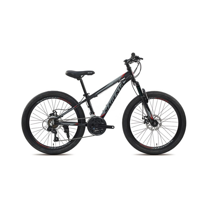 지오닉스 2021년형 마젠타24D 디스크 브레이크 알로이 MTB 자전거, 블랙  레드, 159cm