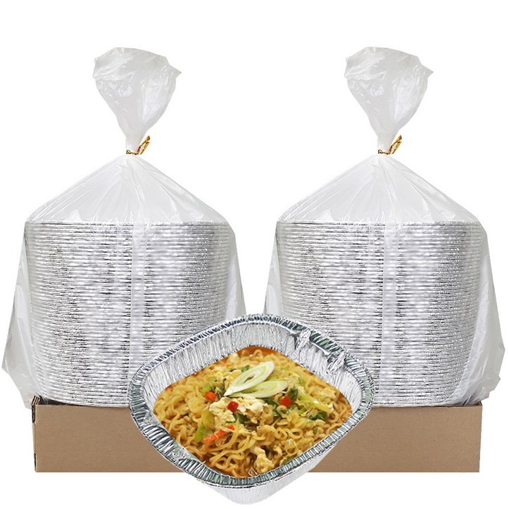 삼아 일회용 알루미늄 은박 냄비 한강 라면용기 100개, 1개, 100개