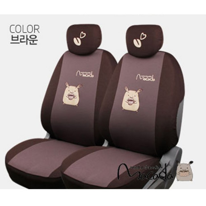 마카다 차량용 패션시트 X-LARGE, 브라운, 2개