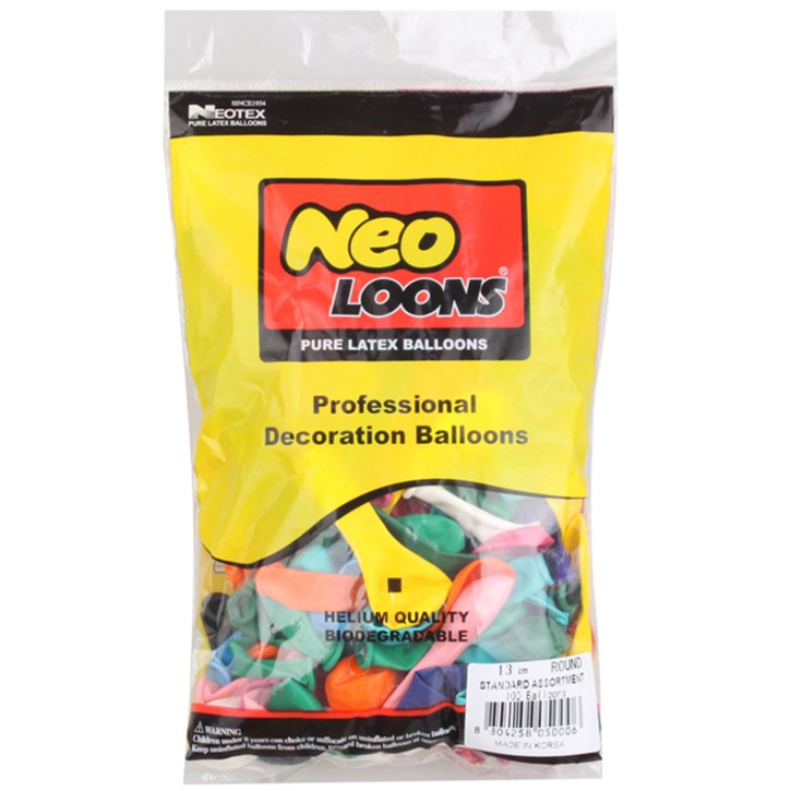 네오룬스 13cm 라운드풍선, 스탠다드혼합, 1개