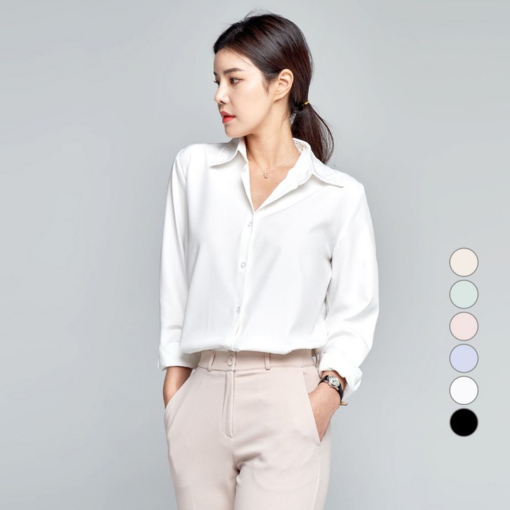 윈디윈디 여성용 링클프리 데일리 베이직 긴팔 셔츠 D08I7_wl3064