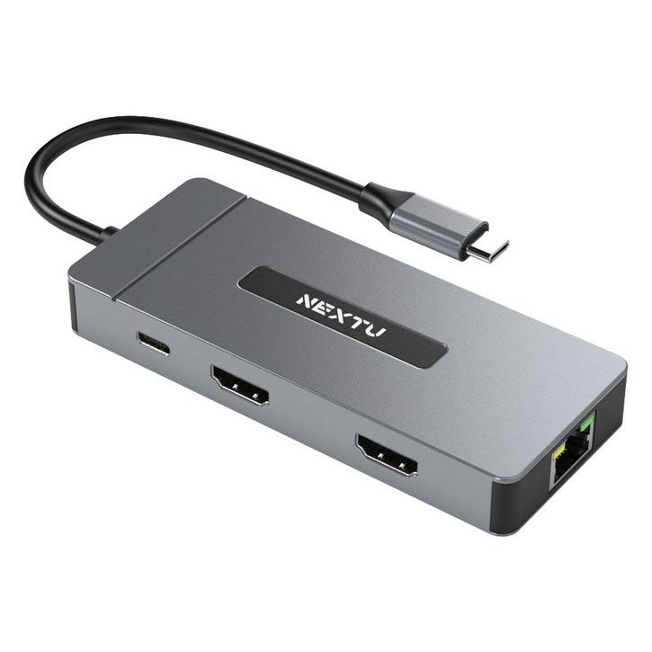넥스트유 7in1 듀얼 HDMI C타입 USB 멀티허브 NEXTU-2371TCH-DUAL
