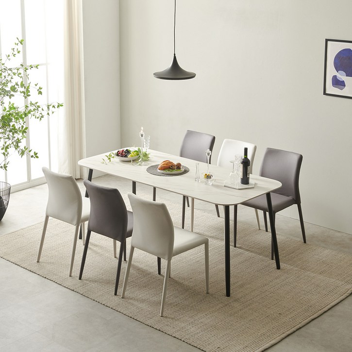보니애가구 베로나 1800 세라믹 6인 식탁 테이블 + 의자 6p 방문설치 7