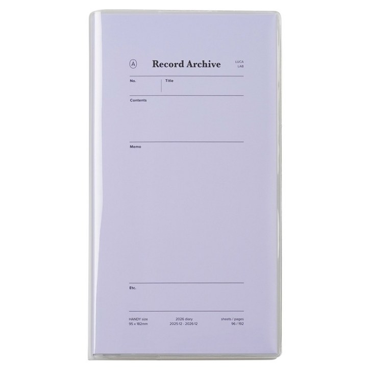 루카랩 2026년 레코드 아카이브 불렛저널 핸디 다이어리