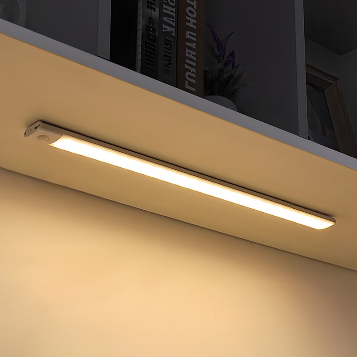 충전식 3색 LED 밝기 조절 무선 모션 직부등 40cm, 단일 색상, 1개