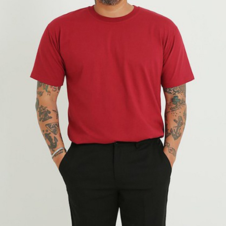 파이브라지 남성용 통기성 빅사이즈 베이직 20수 무지 10컬러 반팔 티셔츠