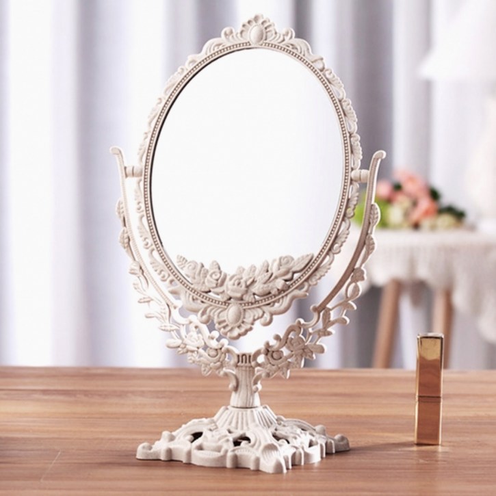 유럽풍 360도 회전 탁상거울, 단일 색상