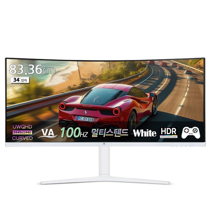 픽셀아트 WQHD 100Hz 울트라와이드 모니터 화이트, 83cm, PAQ3410W일반