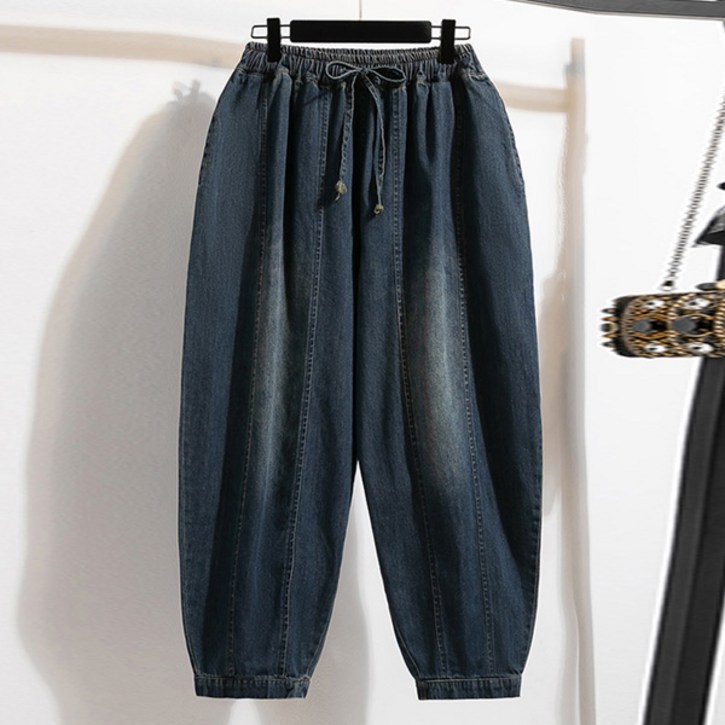 포플러앤씨 여성용 레디션 배기핏 데님 빅사이즈 팬츠 P25FP073113