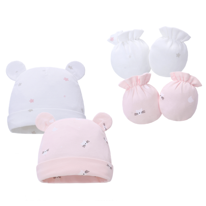 Miracle baby 손싸개+모자 세트 2p  2개입