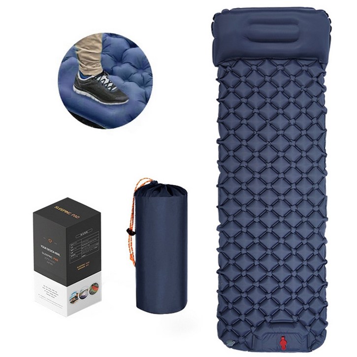 프리파워 1인용 자충매트 5cm 두꺼운 에어매트 풍선 펌프 없이 발로 50초 충전 방수소재