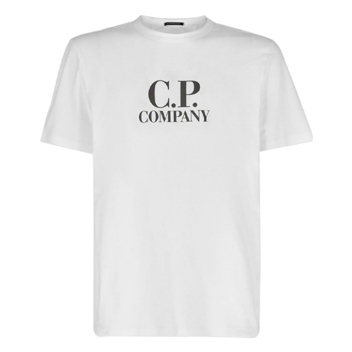 CP컴퍼니 머서라이즈드 로고 티셔츠 화이트 12CMTS040A006130GWHITE