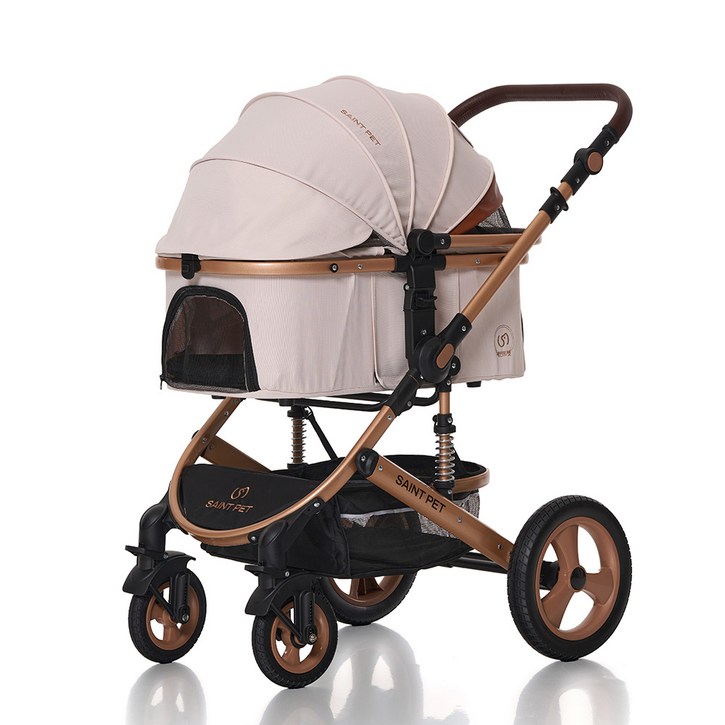 세인트펫 강아지유모차 중,소형견 30.5cm 대형바퀴 에버메이트 프라임, 1. 아이보리