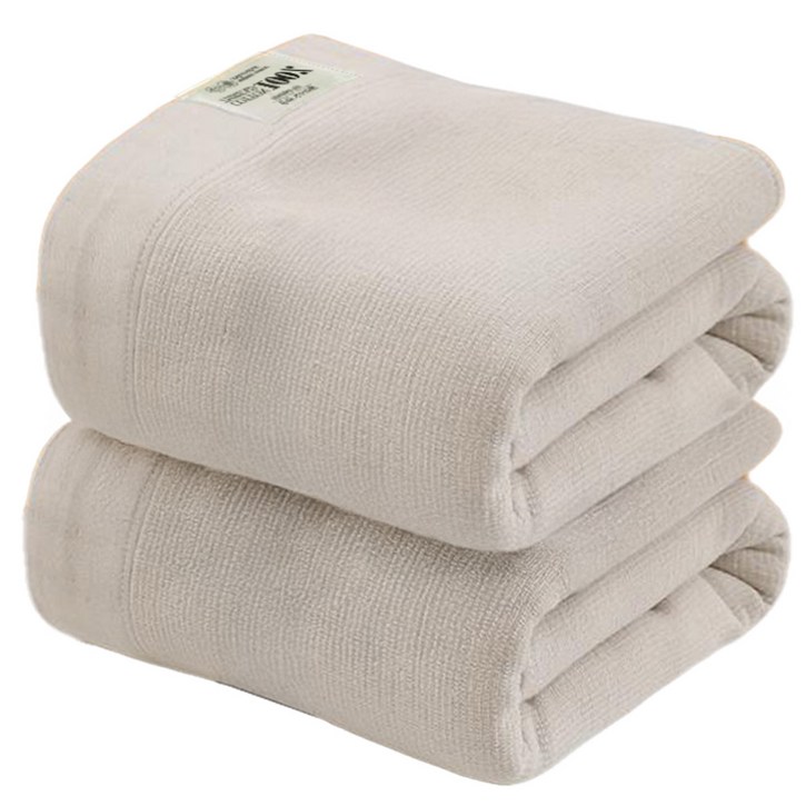 순면거즈 먼지없는 면 수건 타올 면100%, 2개, 아이보리