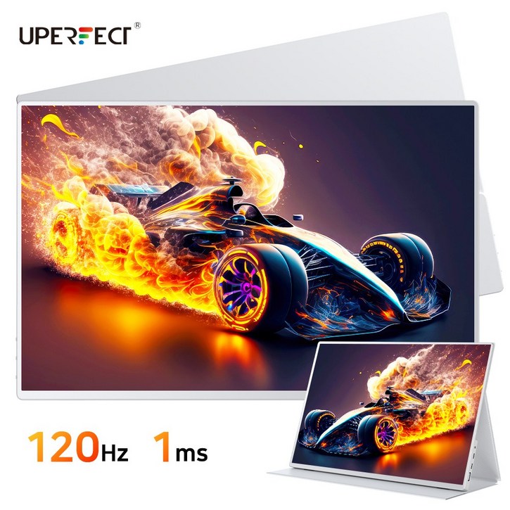 UPERFECT 120Hz FHD 1080p 16' 포터블 모니터 게임용 DEX 초경량 휴대용 모니터,UGame, 40.64cm, 화이트