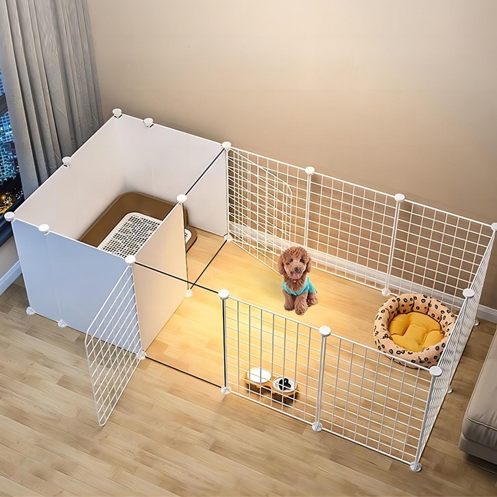 강아지 울타리 펜스 화장실 분리 울타리 14P  안전문 2P 세트 애견운동장