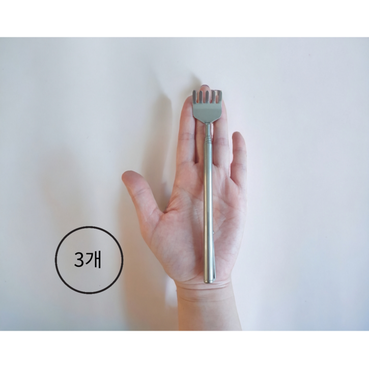 라베 길이 조절되는 휴대용 효자손3개입, 3개, 실버 라베 길이 조절되는 휴대용 효자손3개입, 3개, 실버