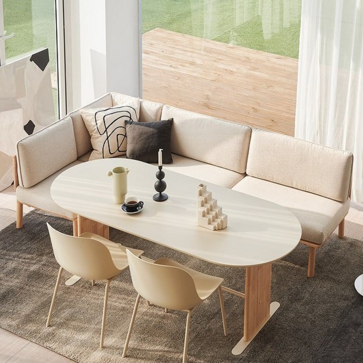 한샘 포레 컴포트 6인 라운지세트 벤치1, 코너벤치1, PP의자2 포함