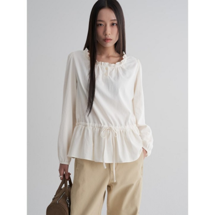 국내매장정품 에잇세컨즈 8SECONDS 소프트피치 롱 블라우스 아이보리 165964AY30 155866