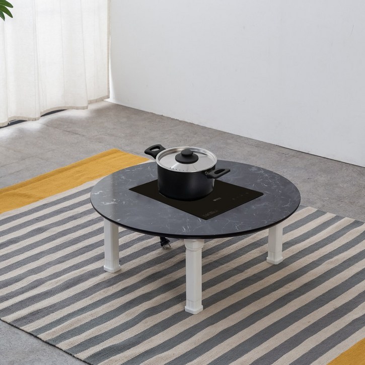 700하이라이트테이블  원형불판테이블 원형밥상 불판테이블 고기불판테이블 가정용불판테이블 1인용 2인용 밥상