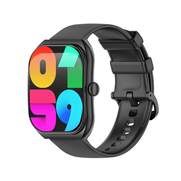 PEJE 곡면 터치스크린 2.01인치 통화 가능 GPS 스포츠 스마트워치, 검정색, 5.1cm, GPS  블루투스