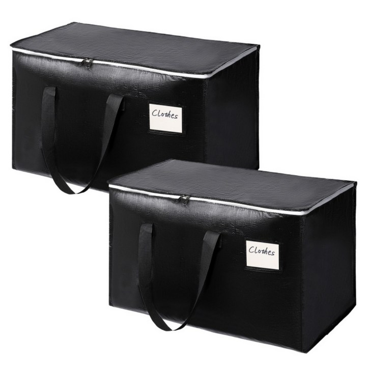 에이제이케이 대용량 이사가방 다용도 접이식 방수 수납정리함, 2개, 스페이스 블랙