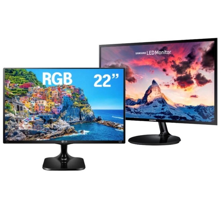 삼성 엘지 24인치LED모니터 사무업무용 22인치 LED HDMI 중고, 54cm, 22인치FHD