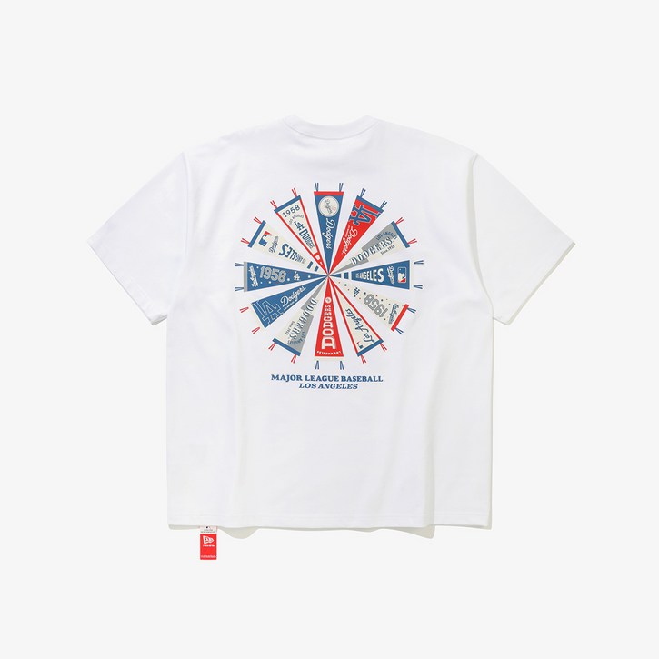 뉴에라 MLB LA 다저스 팀 플래그 티셔츠 화이트 15147513