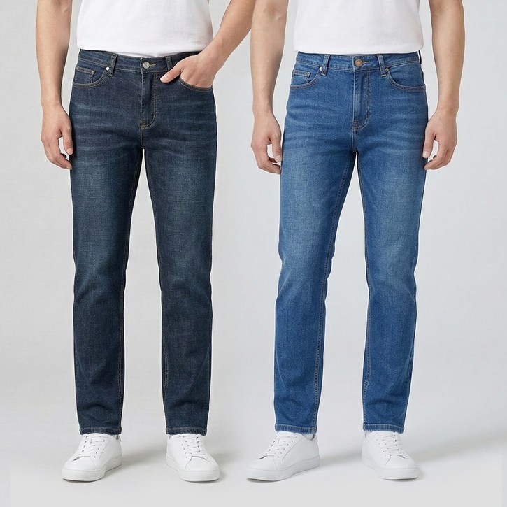 11 무브그라운드 여름용 청바지 남성용 사방스판 일자 작업복 일상복 겸용 데님팬츠