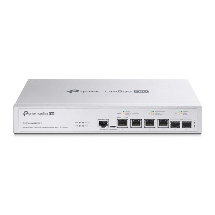 TPLINK Omada Pro S55004XHPP2XF 4포트 PoE 10GE L2 관리형 스위치 2SFP, 1개, S55004XHPP2XF