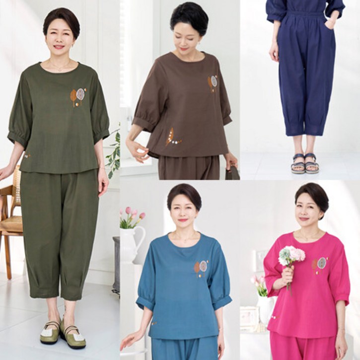 엄마옷 로즈맘 스위핑면마상하세트엄마티셔츠 할머니티셔츠 중년여성의류 5060 50대티셔츠