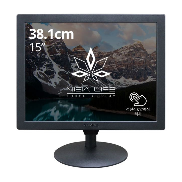 터치모니터 15형 터치스크린 보조모니터 윈도우호환 HDMI 케이블 포함 터치펜 증정 세재품, 38.1cm, TM-15