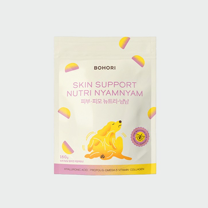 뉴트리냠냠 강아지 영양제 60개입 피부 피모 150g