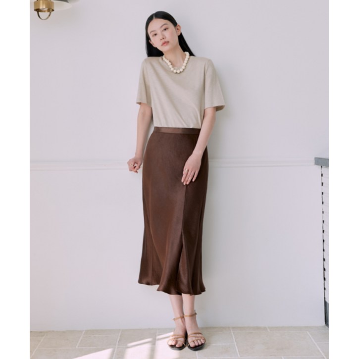 매장정품 더엣지 THEATG 아세테이트 슬릿 스커트 2054483223 126745