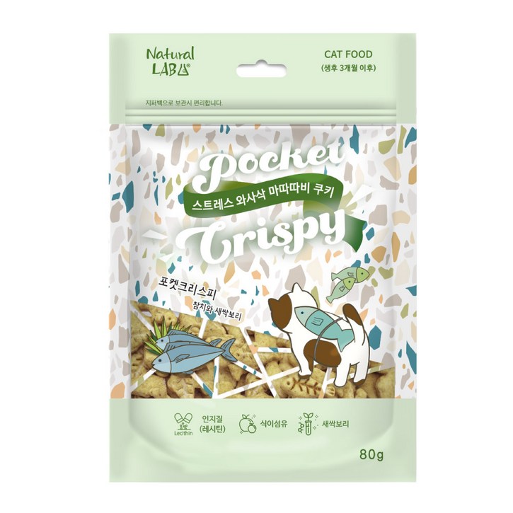 네츄럴랩 포켓크리스피 크런치, 참치새싹보리, 80g, 1개