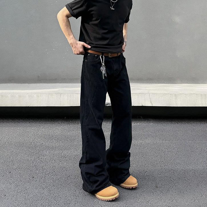 스타일닥터 남성용 스트 일자핏 Y2K  스타일 루즈핏 빈티지 워싱 청바지 키가 크고 날씬해 보이는 가을겨울 코디