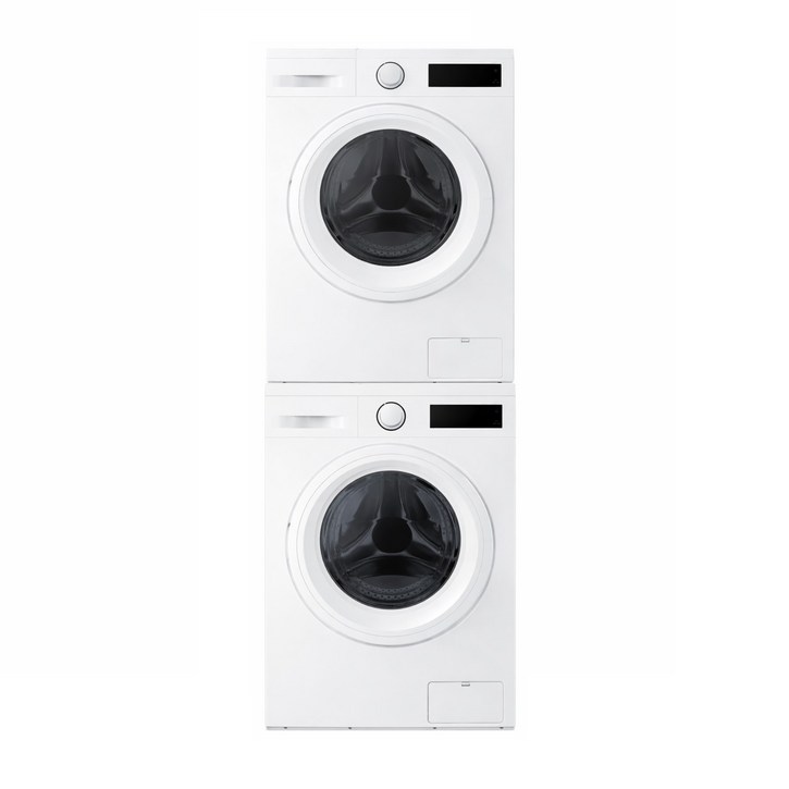 삼성전자 9kg 드럼 세탁기+건조기 직렬설치 DV90TA040KE+WF40F09M0Y 키트 포함 삼성 설치 지원, 화이트, 직렬설치