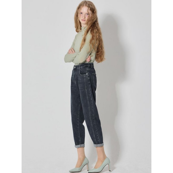 보니스팍스 사이드 절개 뒷밴딩 데님 팬츠 택가격 109000원