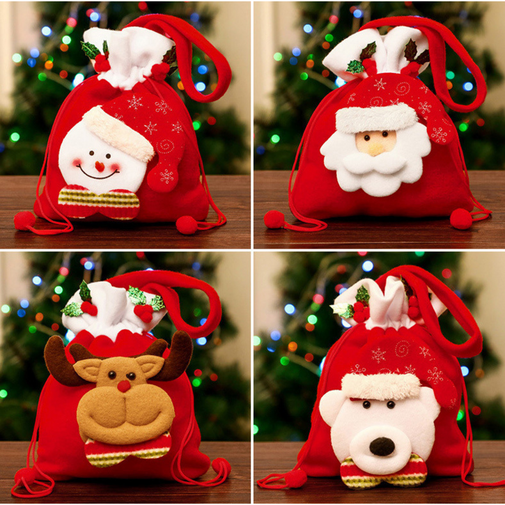크리스마스 선물 복주머니 가방 산타 루돌프 눈사람 곰 산타클로스 파티선물