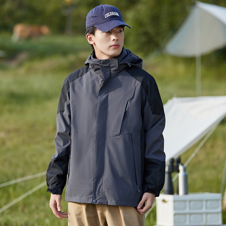 민트스쿨 남성 집인집 내피+외피 플리스+바람막이 세트 컬러블록 바람막이