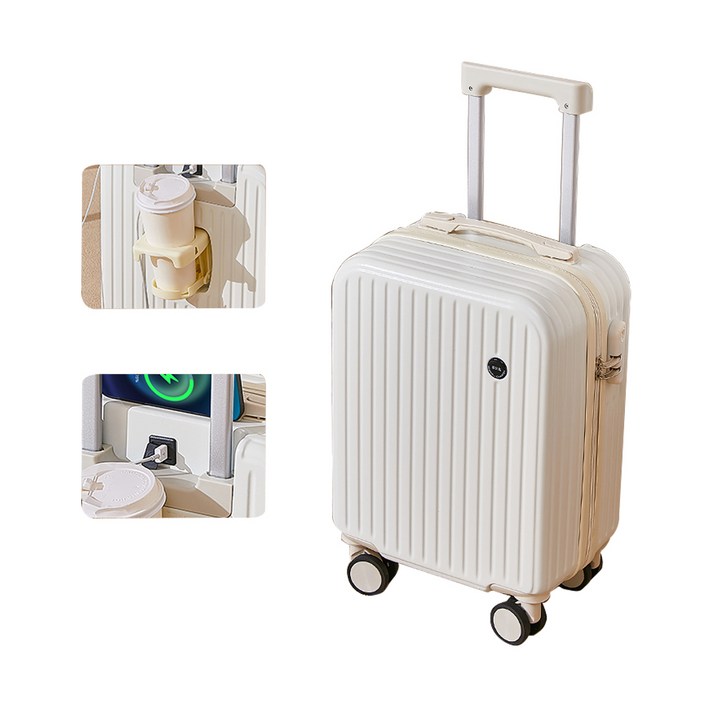 NewBoy 캐리어 18인치 기내용 미니 하드 여행용 감성 하드 캐리어 수납 주머니 대용량 패션 남녀 공용 흰색 블랙 분홍색 블루 옐로우