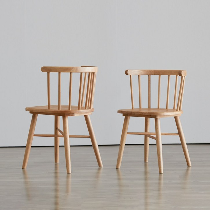 라움에스알 애플암체어 식탁의자 원목의자 카페체어, 2개, 내추럴