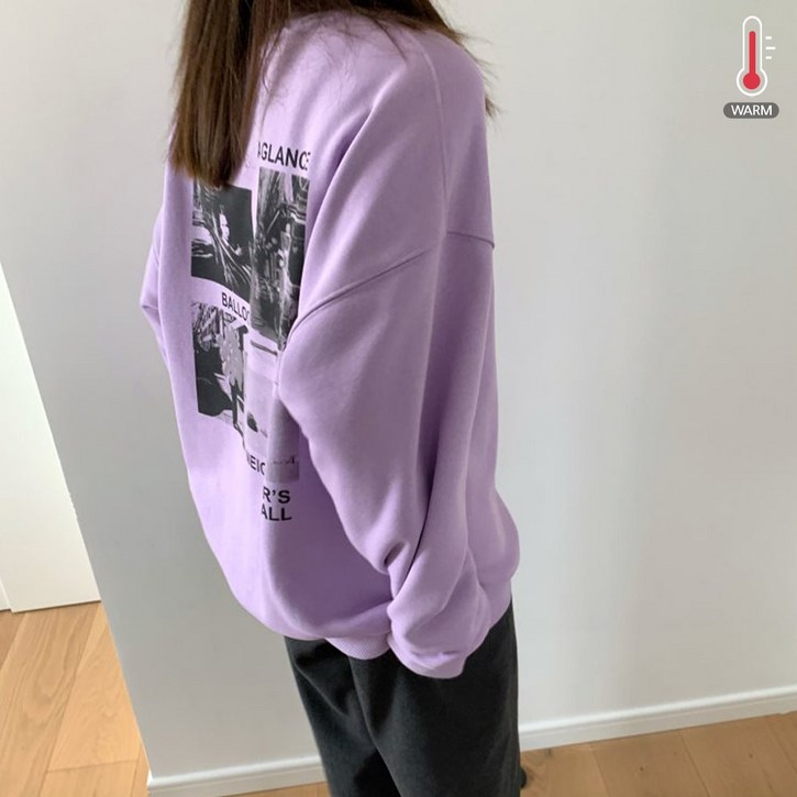 메이킹유 긴팔 라운드넥 루즈핏 프린팅 레터링 P8802베리드기모맨투맨