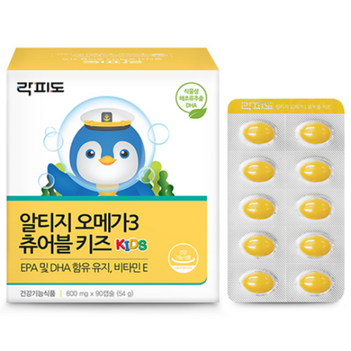 락피도 알티지 오메가3 츄어블 키즈, 90정, 1개