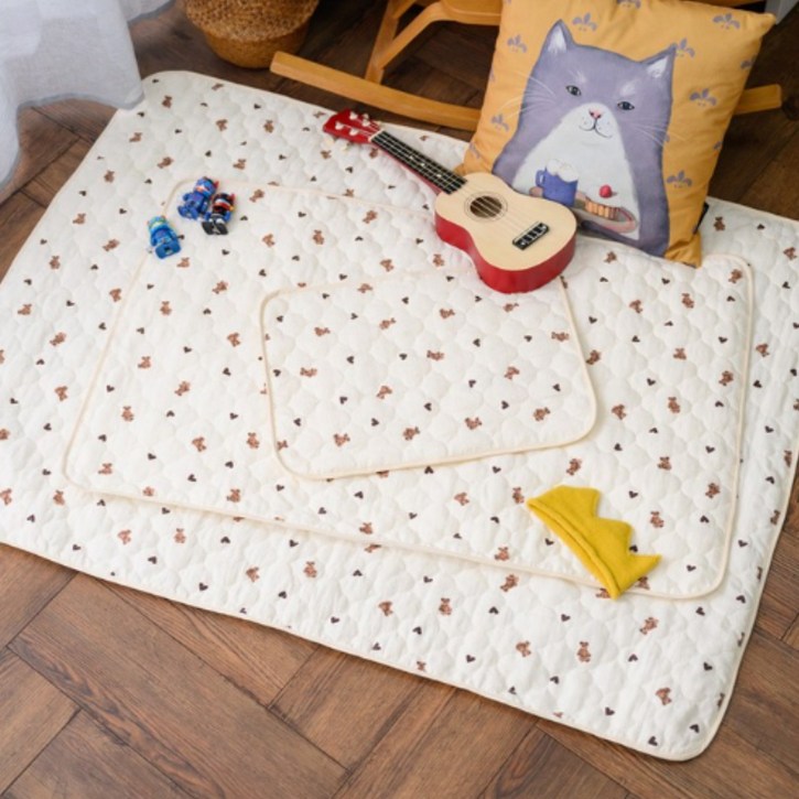 꿈과별아기방수패드 방수요 기저귀패드 유아침구 방수낮잠이불, 곰돌이, 1개